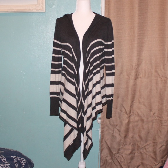 N2U Striped Hooded Cardigan - Picture 1 of 6